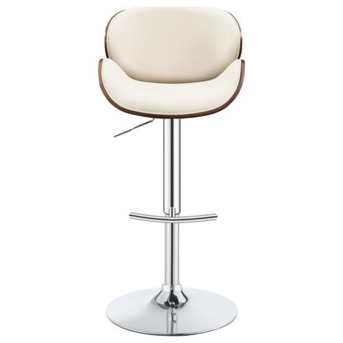 Harris - Adjustable Bar Stool - Ecru And Chrome