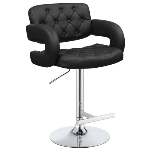 Brandi - Adjustable Bar Stool - Black And Chrome