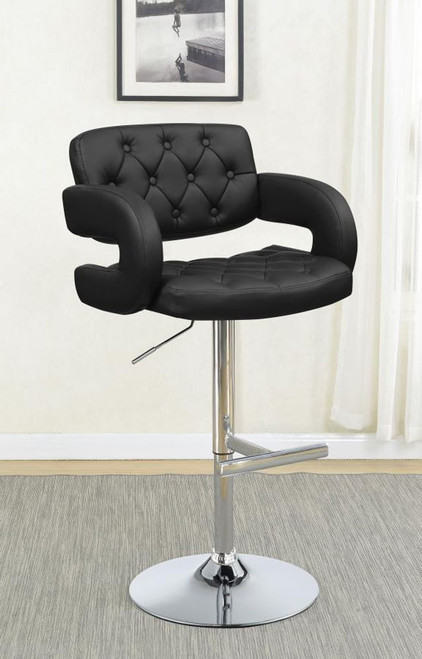 Brandi - Adjustable Bar Stool - Black And Chrome