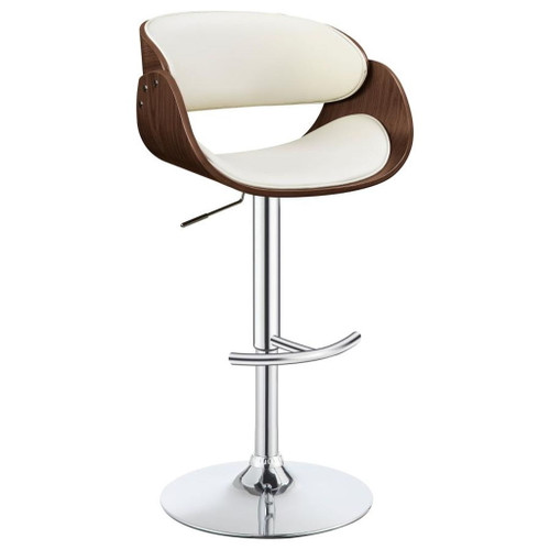Dana - Adjustable Bar Stool - Ecru And Chrome