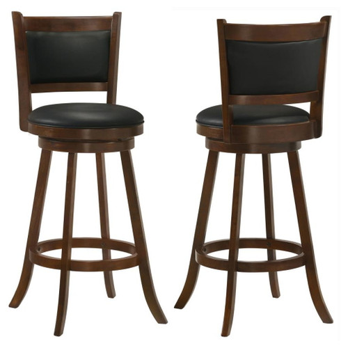 Broxton - Upholstered Swivel Bar Chair (Set of 2) - Chestnut
