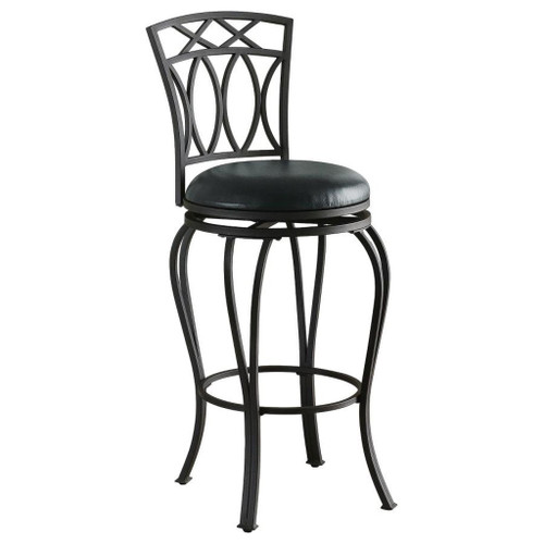 Adamsville - Upholstered Swivel Bar Stool - Black