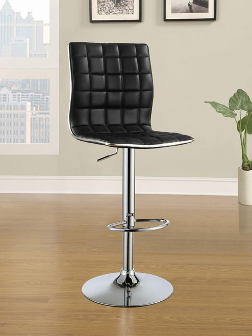 Ashbury - Upholstered Adjustable Bar Stool (Set of 2) - Black