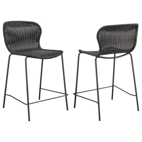 Mckinley - Faux Rattan Metal Counter Chair (Set of 2) - Brown