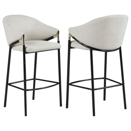 Chadwick - Fabric Upholstered Bar Chair (Set of 2) - Beige
