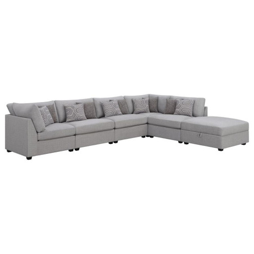 Cambria - 6 Piece Modular Upholstered Sectional Sofa - Gray