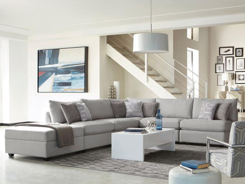 Cambria - 6 Piece Modular Upholstered Sectional Sofa - Gray