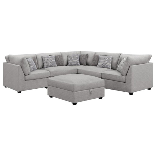 Cambria - 6 Piece Upholstered Modular Sectional Sofa - Gray