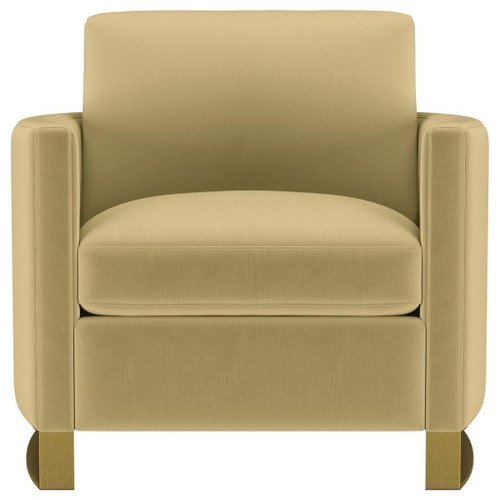 Corliss - Upholstered Curved Track Arm Chair - Camel