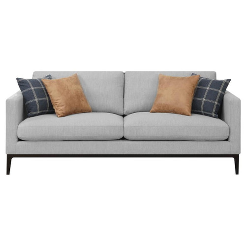 Apperson - 2 Piece Upholstered Track Arm Sofa Set - Light Gray