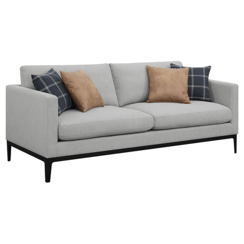 Apperson - 3 Piece Upholstered Track Arm Sofa Set - Light Gray