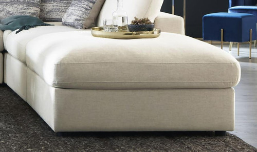 Serene - Square Upholstered Ottoman - Beige