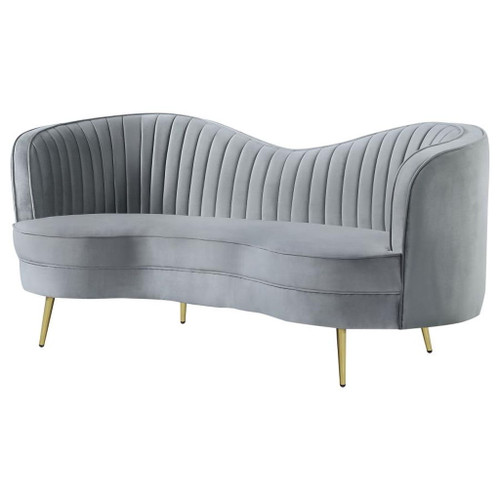 Sophia - Upholstered Channel Tufted Loveseat - Gray