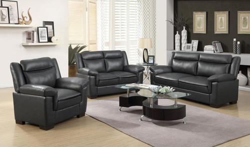 Arabella - 3 Piece Upholstered Padded Arm Sofa Set - Gray
