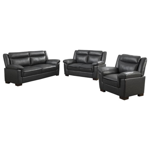 Arabella - 3 Piece Upholstered Padded Arm Sofa Set - Gray