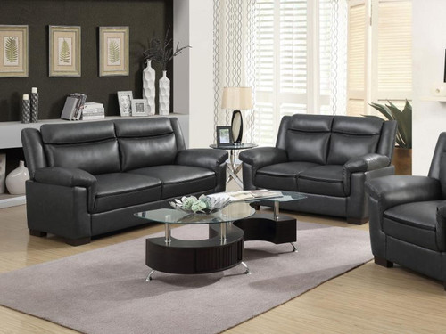 Arabella - 2 Piece Upholstered Padded Arm Sofa Set - Gray