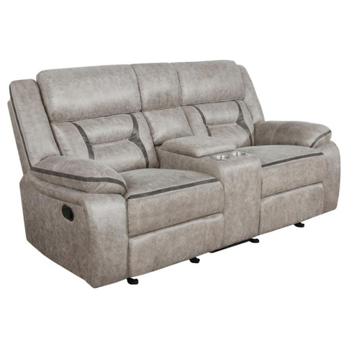 Greer - Upholstered Motion Reclining Loveseat - Taupe
