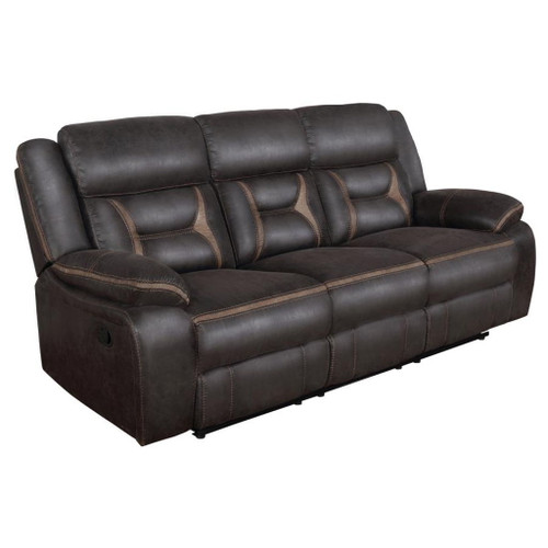 Greer - 3 Piece Upholstered Reclining Sofa Set - Brown