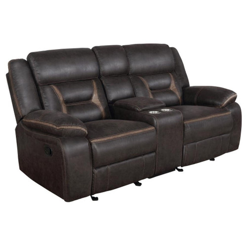 Greer - Upholstered Motion Reclining Loveseat - Brown