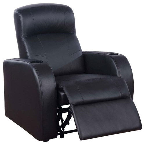 Cyrus - 5 Piece Upholstered Home Theater Seating, 3 Seats - Black