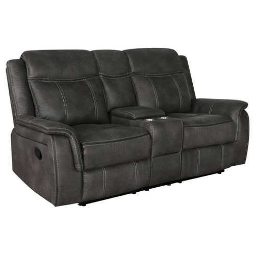 Lawrence - 3 Piece Upholstered Reclining Sofa Set - Charcoal