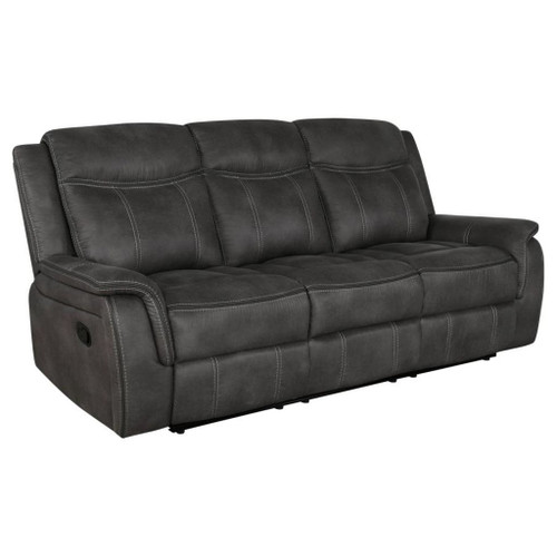 Lawrence - 2 Piece Upholstered Reclining Sofa Set - Charcoal