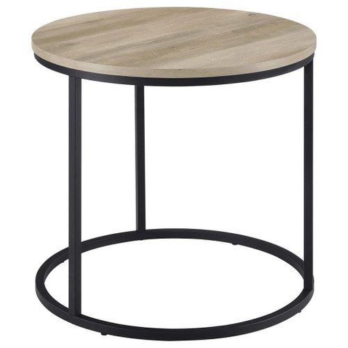 Lainey - Round Occasional Side End Table - Distressed Pine