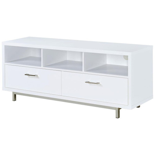 Casey - 2-Drawer Engineered Wood TV Stand - White