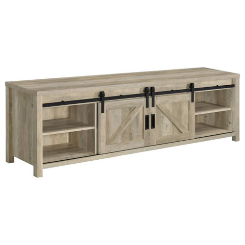 Madra - 2-Door Engineered Wood TV Stand - Distressed Pine