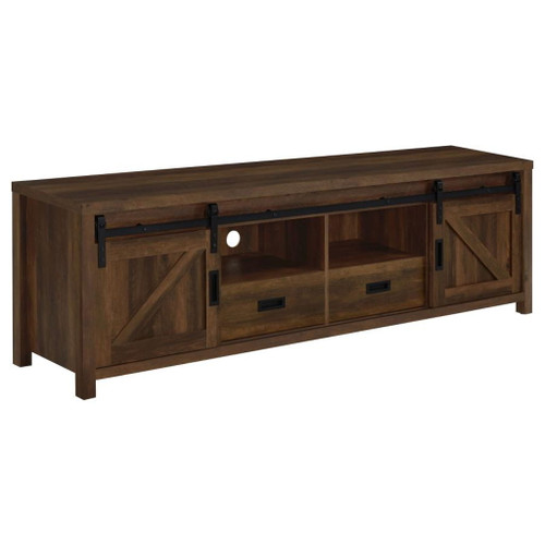 Madra - 2-Door Engineered Wood TV Stand - Dark Pine