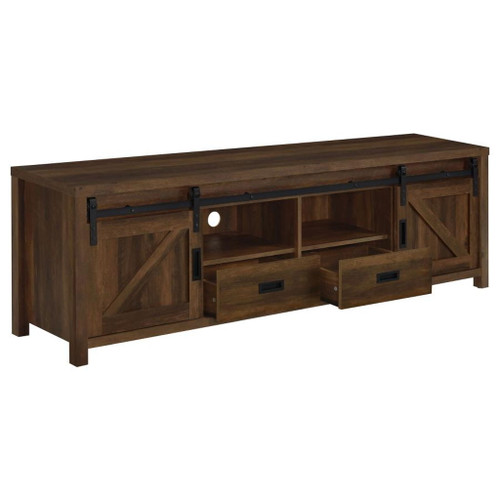 Madra - 2-Door Engineered Wood TV Stand - Dark Pine