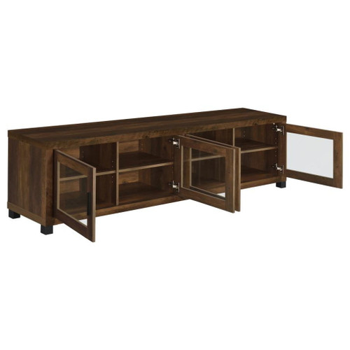 Sachin - 4-Door Engineered Wood TV Stand - Dark Pine
