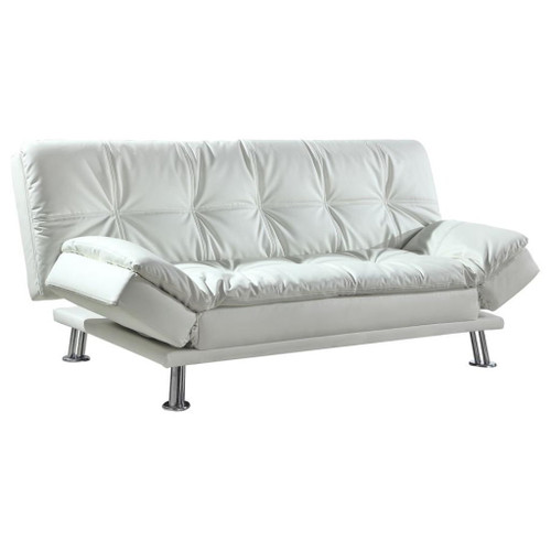 Dilleston - Upholstered Tufted Convertible Sofa Bed - White
