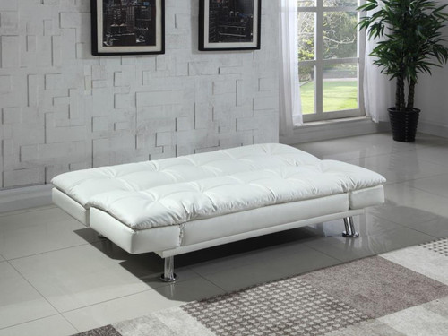 Dilleston - Upholstered Tufted Convertible Sofa Bed - White