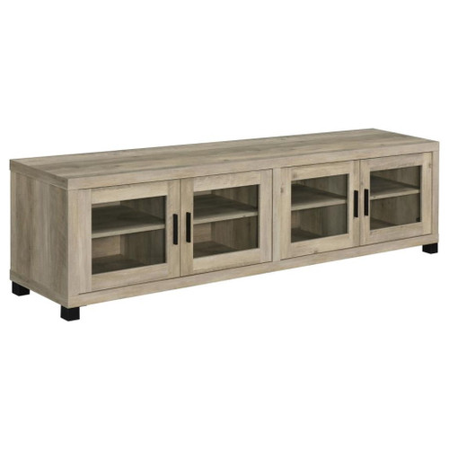 Sachin - 4-Door Engineered Wood TV Stand - Distressed Pine
