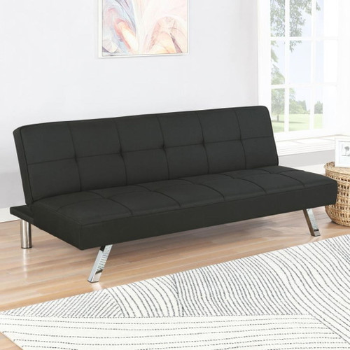 Joel - Upholstered Tufted Convertible Sofa Bed - Black