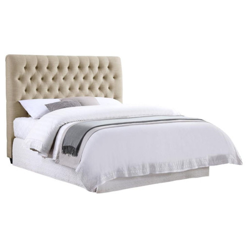 Chloe - Upholstered Full Panel Headboard - Oatmeal