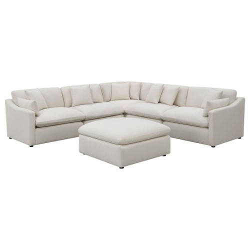 Hobson - 6 Piece Upholstered Modular Sectional Sofa - Ivory