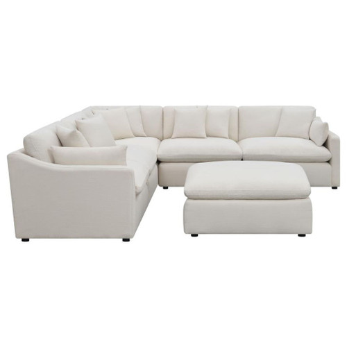 Hobson - 6 Piece Upholstered Modular Sectional Sofa - Ivory