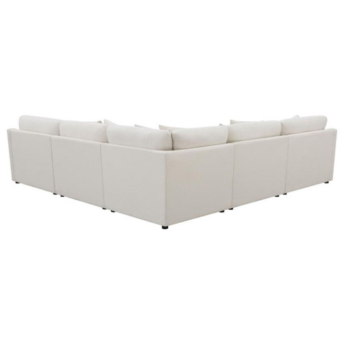 Hobson - 6 Piece Upholstered Modular Sectional Sofa - Ivory