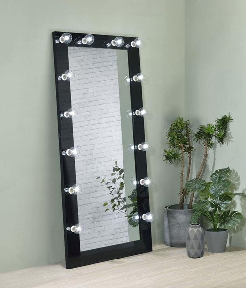 Zayan - Floor LED Lighting Black Gloss - Mirror