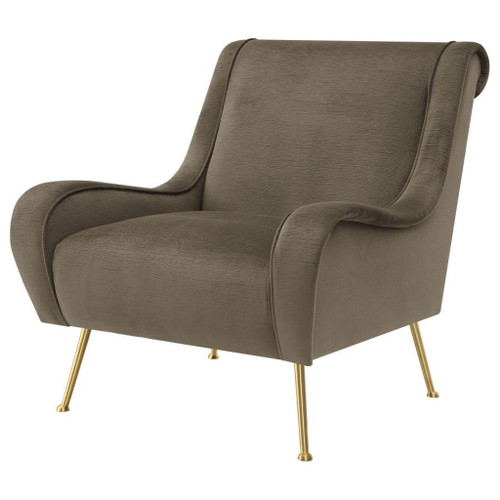 Ricci - Upholstered Saddle Arm Accent Chair - Truffle