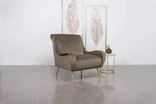 Ricci - Upholstered Saddle Arm Accent Chair - Truffle
