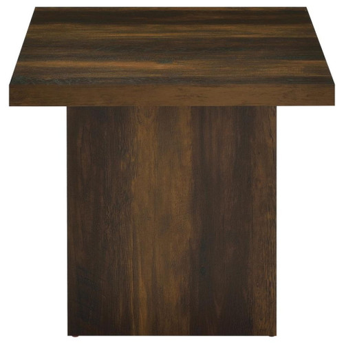 Devar - Square Engineered Wood Side End Table - Dark Pine