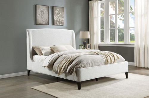 Mosby - Upholstered Queen Wingback Bed - Snow