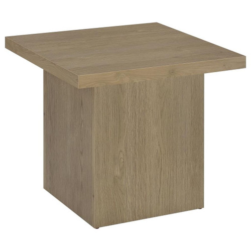 Devar - Square Engineered Wood Side End Table - Latte