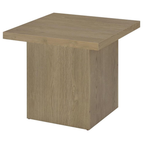 Devar - Square Engineered Wood Side End Table - Latte