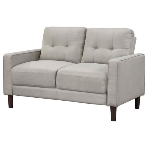 Bowen - Upholstered Track Arm Tufted Loveseat - Beige