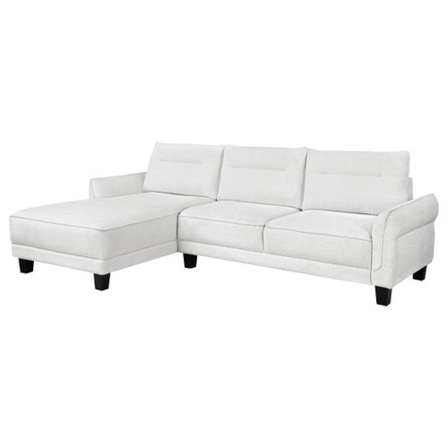 Caspian - Upholstered Curved Arm Chaise Sectional Sofa - White