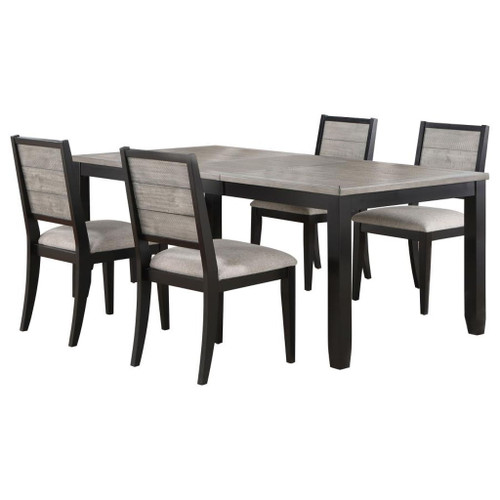 Elodie - 5 Piece Rectangular Extension Leaf Dining Set - Black